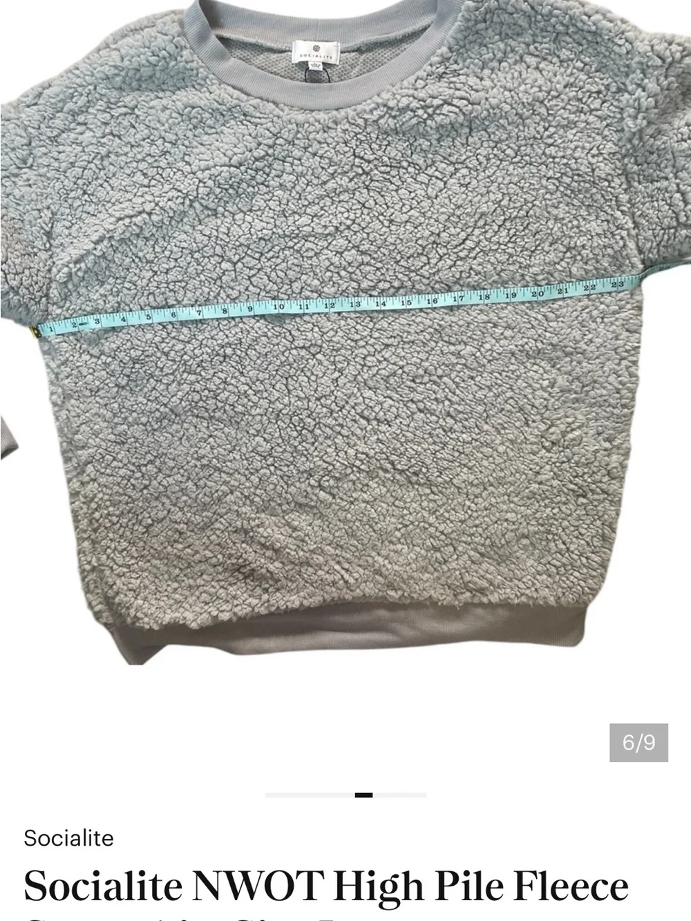 Socialite NWOT High Pile Fleece Sweatshirt Size Large